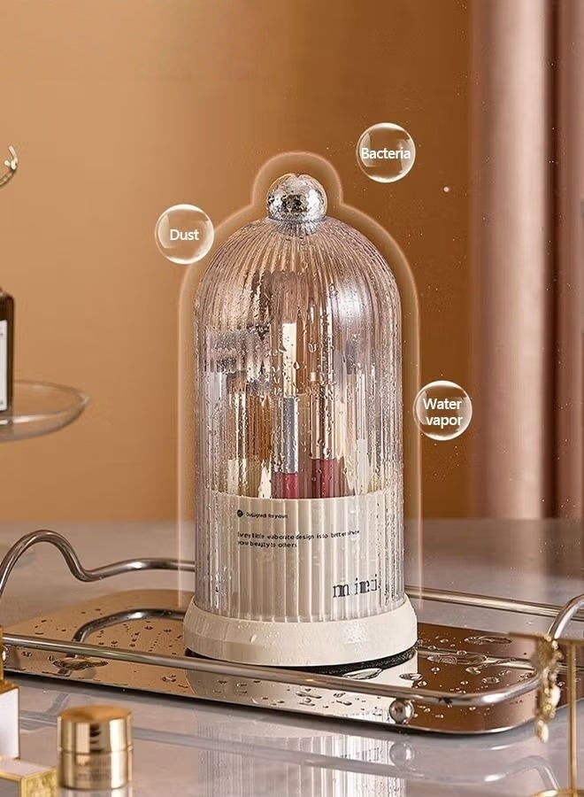 EETU 360 Rotating Desk Organizer,Rotatable Spinning Brush Holder,Dustproof Brush Organizer Dresser Desktop Holder For Daily Items - Image 4